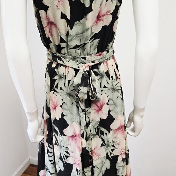 Lulus Maxi Dress Small Womens Love Interest Black Floral Flowy V-Neck Lined NWOT - Picture 7 of 16